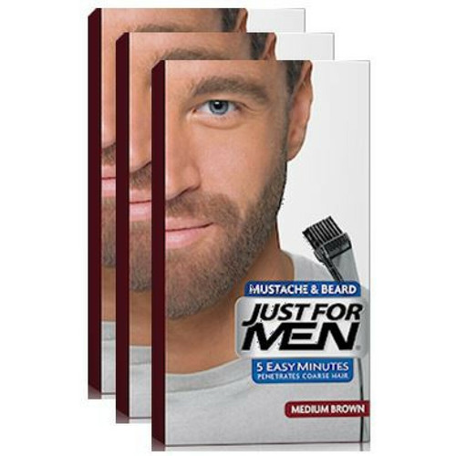 Just For Men - Colorations Barbe Châtain - Pack 3 - Coloration cheveux barbe just for men