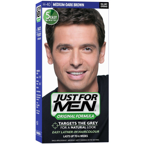 Just For Men - Coloration Cheveux Homme - Châtain Moyen Foncé - Coloration cheveux barbe just for men chatain fonce