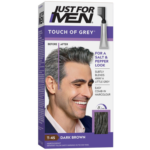 Just For Men - Coloration Cheveux Homme - Gris Châtain Foncé - Coloration cheveux barbe just for men chatain fonce