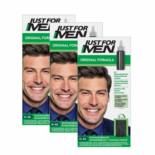 Just For Men - Colorations Cheveux Châtain Foncé - Pack 3 - Coloration cheveux barbe just for men chatain fonce