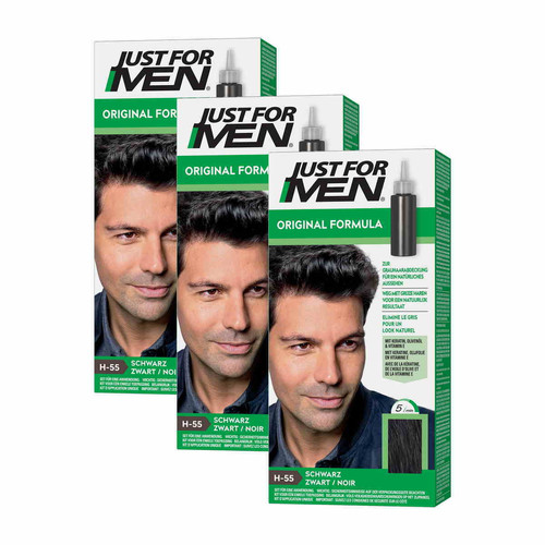 Just For Men - Colorations Cheveux Noir Naturel - Pack 3 - Coloration cheveux barbe just for men noir