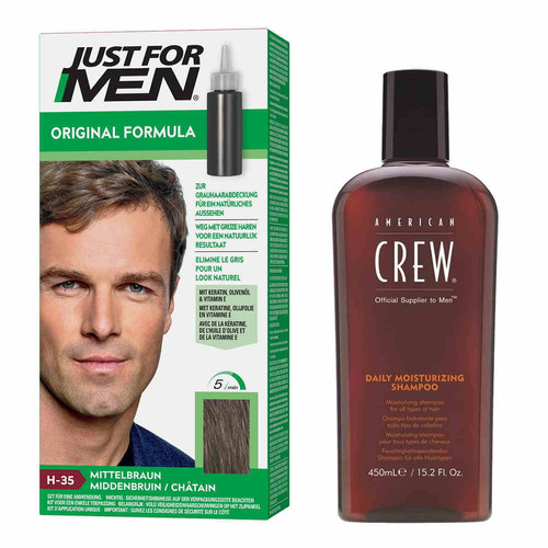 Just For Men - Coloration Cheveux & Shampoing Châtain - Pack - Coloration cheveux barbe just for men