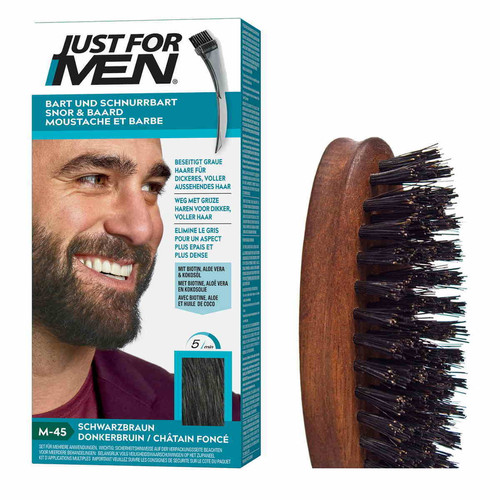 Just For Men - Pack Coloration Barbe Chatain Fonce Et Brosse A Barbe - Couleur Naturelle - Just for men