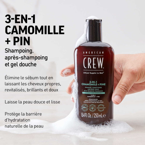 3-En-1 Camomille + Pin : Shampoing, Après-Shampoing, Gel Douche