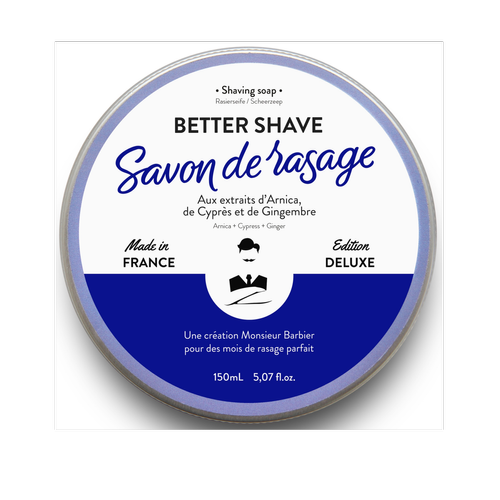 Monsieur Barbier - Savon de rasage traditionnel Better-Shave (arnica, cyprès, gingembre) - Mousse, gel & crème à raser