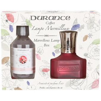 Durance - Coffret Lampe Merveilleuse bordeaux + recharge Grenade 250ml - Parfum d ambiance