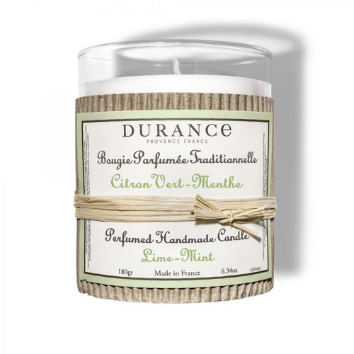 Durance - Bougie parfumée traditionnelle Citron vert Menthe - Cadeaux Noël pour homme