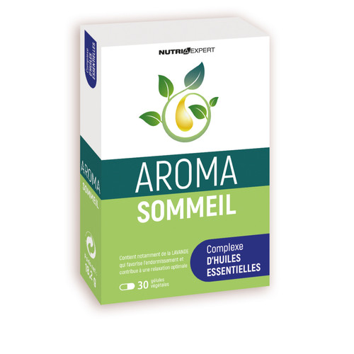 NUTRIEXPERT - Aroma Sommeil - Complexe D'huiles Essentielles - 30 gélules végétales - Produits bien etre relaxation