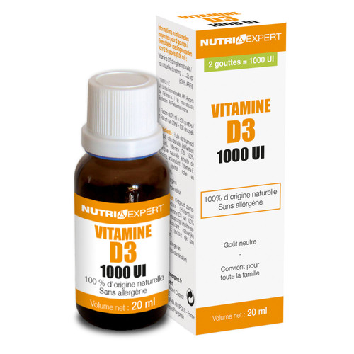 NUTRIEXPERT - Vitamine D3  - 1000 Ui - Produit bien etre sante