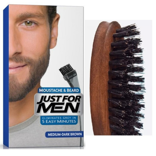 Just For Men - Pack Coloration Barbe & Brosse - Châtain Moyen Foncé - Produits pour entretenir sa barbe