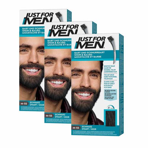 Just For Men - Colorations Barbe Noir Naturel - Pack 3 - Teinture noir homme