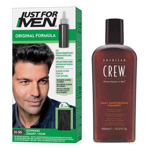 Just For Men - Coloration Cheveux & Shampoing Noir Naturel - Pack - Teinture noir homme