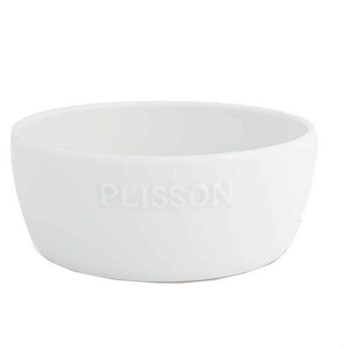 Plisson - Bol A Raser Blanc Porcelaine - Logo Plisson - Cadeaux made in france