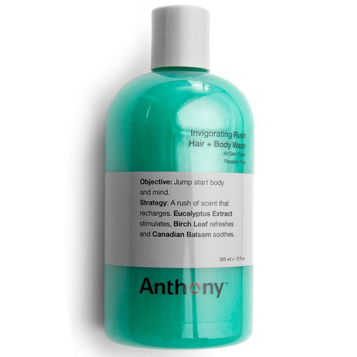 Anthony - Gel Douche Corps et Cheveux Energisant Invigorating Rush - Soin corps homme