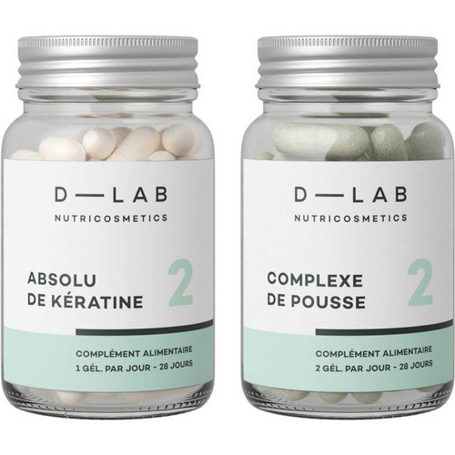 D-LAB Nutricosmetics - Duo Nutrition-Capillaire - Action 360° Sur La Synthèse De Kératine 1 Mois - D lab nutricosmetics cheveux