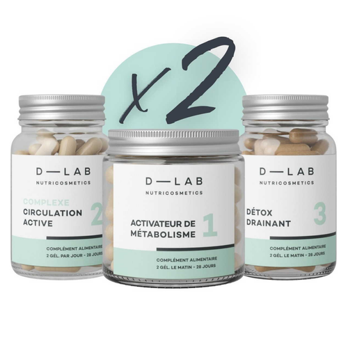 D-LAB Nutricosmetics - Programme Action-Capitons 2 Mois - Draine & Raffermit - D lab nutricosmetics