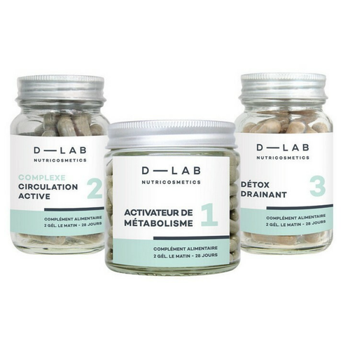 D-LAB Nutricosmetics - Programme Action-Capitons 1 Mois - Draine & Raffermit - D lab nutricosmetics corps