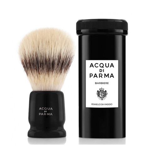 Acqua Di Parma - Blaireau noir à poils synthétiques - Format voyage - Cadeaux Noël pour homme