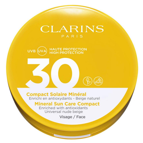 Clarins - COMPACT SOLAIRE MINERAL SPF30 VISAGE - Creme solaire autobronzant clarins