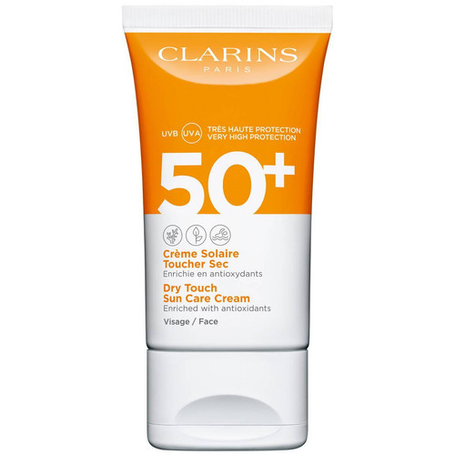 Clarins - Crème Solaire Toucher Sec Spf50 Visage - Creme solaire autobronzant clarins