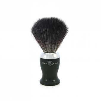 Range Shaving brush, black synthetic fibre, imitation ebony, chrome plated
