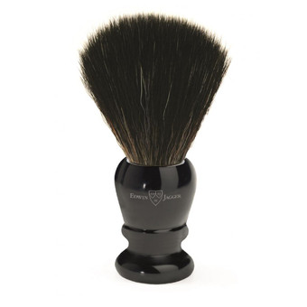 Edwin Jagger - Shaving brush, plastic handle, imitation ebony, black synthetic fibre - Blaireaux