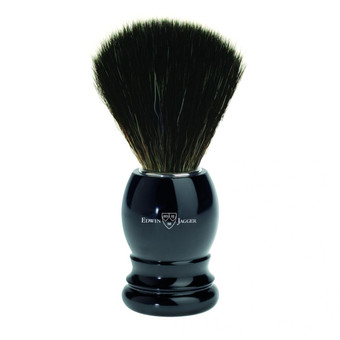 Edwin Jagger - Shaving brush, plastic handle, imitation ebony, black synthetic fibre - Blaireaux