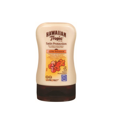Hawaiian Tropic - Mini Lotion Satinée Solaire - Format voyage SPF 15 - Protection Solaire
