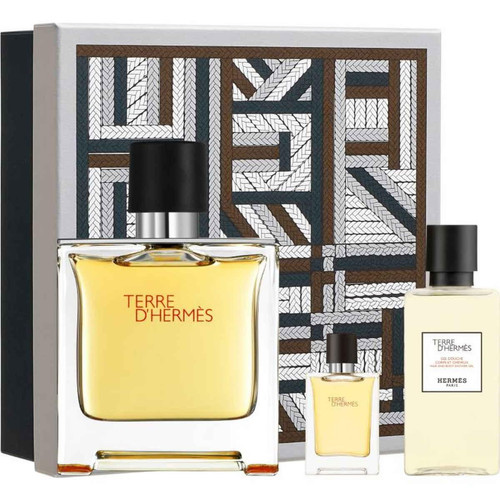 Hermès - Coffret Terre D'hermès - Eau De Toilette + Miniature + Gel Douche - Parfums homme hermes