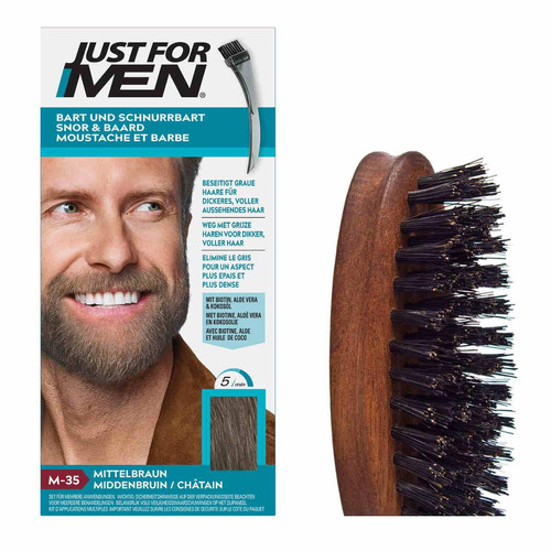 Just For Men - PACK COLORATION BARBE CHATAIN ET BROSSE À BARBE - Just for men barbe