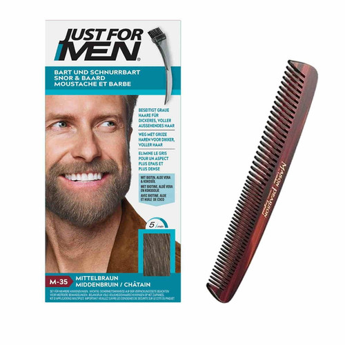 Just For Men - PACK COLORATION BARBE & PEIGNE  - Chatain Moyen Clair - Teinture barbe