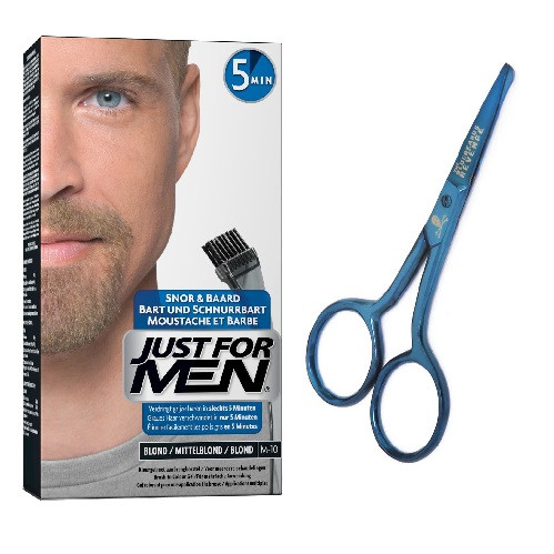 Just For Men - PACK COLORATION BARBE BLONDE ET CISEAUX A BARBE - Teinture barbe