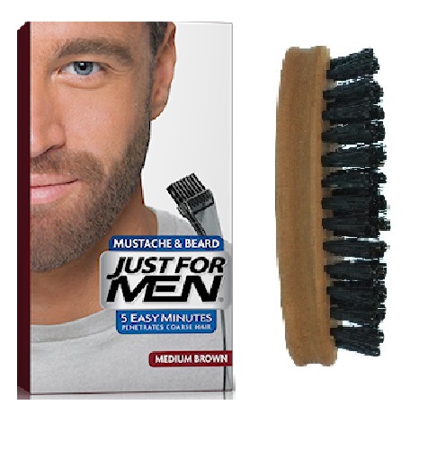 Just For Men - PACK COLORATION BARBE CHATAIN ET BROSSE À BARBE - Just for men coloration barbe