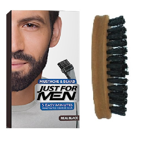 Just For Men - PACK COLORATION BARBE NOIR NATUREL ET BROSSE À BARBE - Just for men coloration barbe