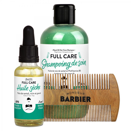 Monsieur Barbier - Coffret de soin barbe et cheveux FULL CARE - Coffret cadeau soin parfum