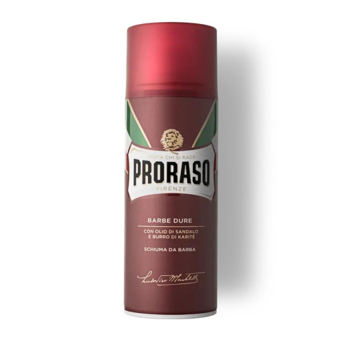 Proraso - Mousse de Rasage Rouge  pour Barbe Dure Proraso 50ml - Creme a raser savon proraso